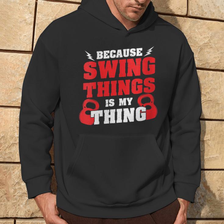 Damen Weil Swing Things Mein Ding Ist Workout Kettlebell Mit-Ausschnitt Kapuzenpullover Lebensstil