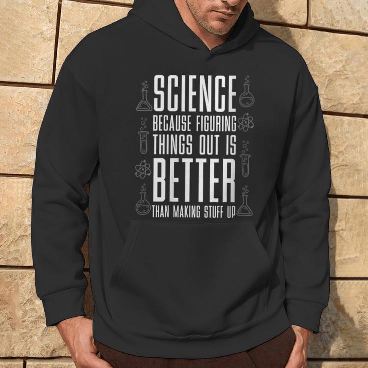 Damen Wissenschaft Weil Es Besser Ist Dinge Zu Erfinden Nerd Mit-Ausschnitt Kapuzenpullover Lebensstil