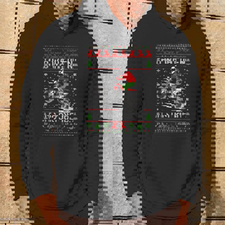 Dirt Bike Ugly Christmas Motocross What Fun It Is To Ride Hoodie Lifestyle