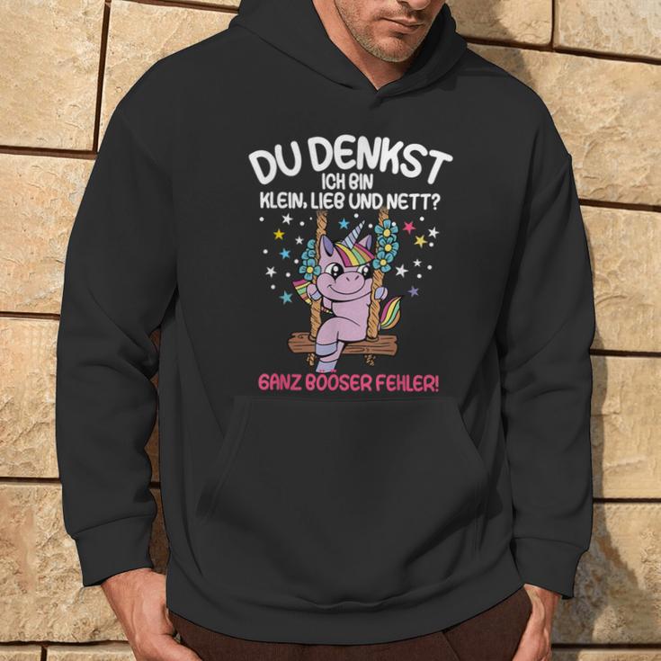 Du Tenkst Ich Bin Klein Liebe Und Nett Unicorn Kapuzenpullover Lebensstil