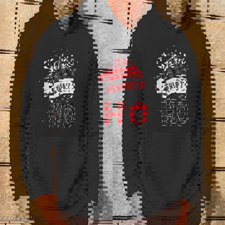 Santa's Favorite Ho Christmas Red Plaid Buffalo Pajama Hoodie Lifestyle Santa's Favorite Ho Christmas Red Plaid Buffalo Pajama Hoodie Lifestyle