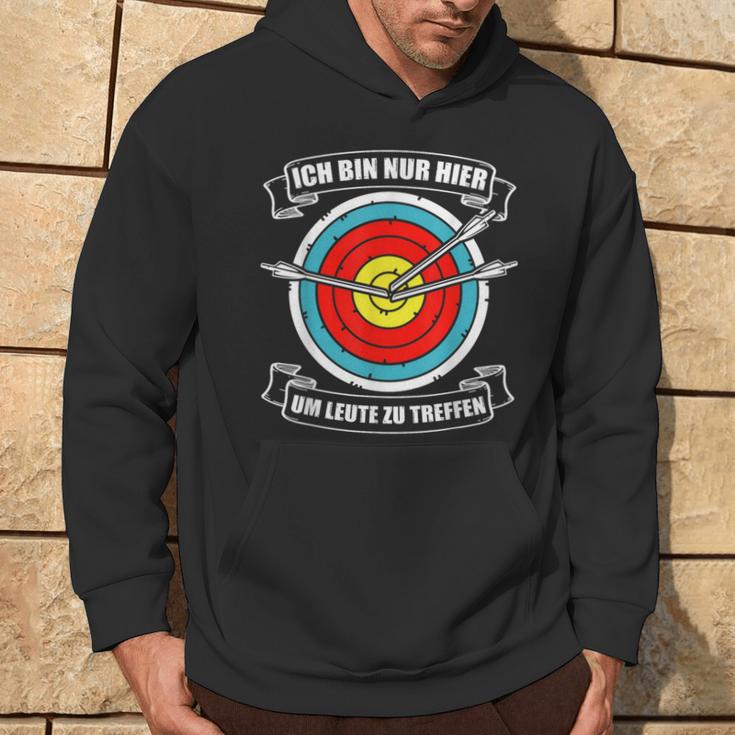 Ich Bin Nur Hier Bogenschütze Arrow Und Bogen Archery Kapuzenpullover Lebensstil