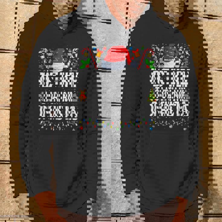 Most Likely To Watch Anime On Christmas Cool Anime Christmas Hoodie Lifestyle