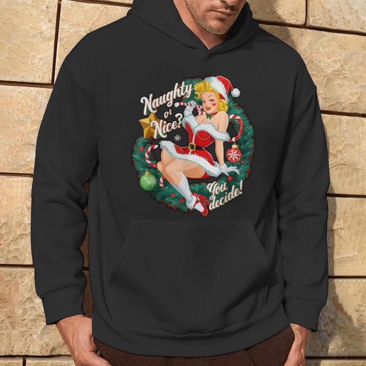 Naughty Or Nice Du Entscheide Pinup Kapuzenpullover Lebensstil