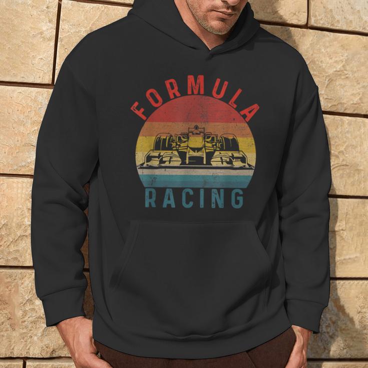 Retrointage Formula Racing Fan Silhouette Racing Car Formula Kapuzenpullover Lebensstil