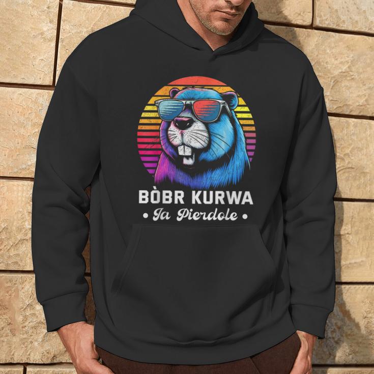 Synthwave Polish Bobr Meme Bober Kurwa Ja Pierdole Bòbr Kapuzenpullover Lebensstil