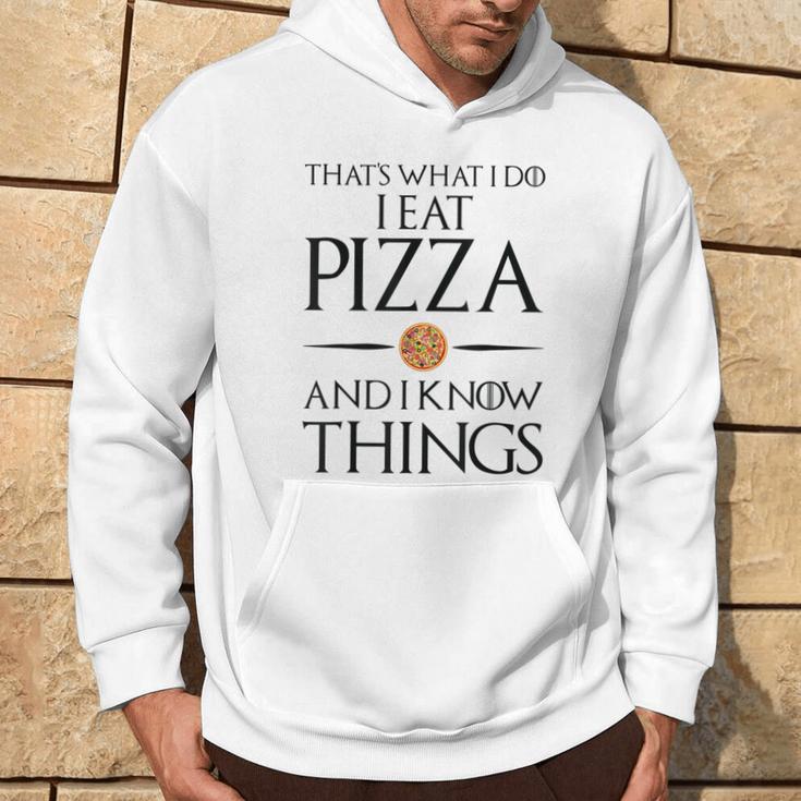 Pizza Das Ist Was Ich Essen Und Weiß Dinge German Gray Kapuzenpullover Lebensstil