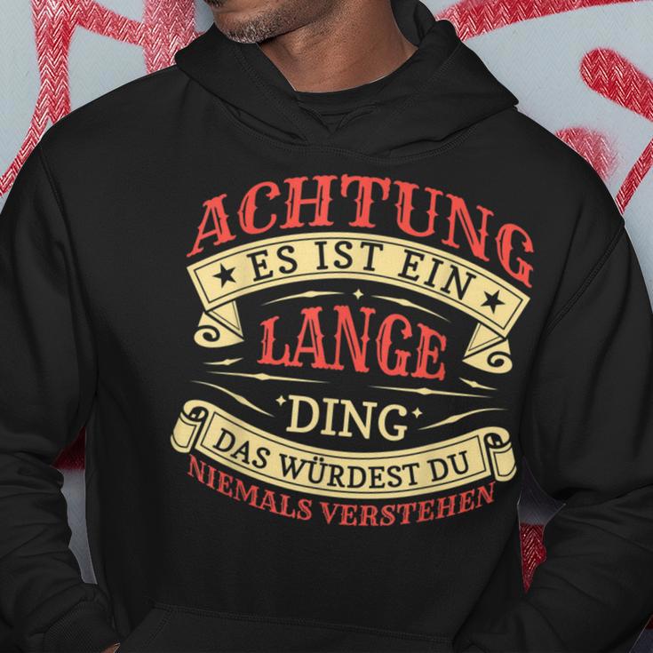 Achtung Es Ist Ein Lange Ding Nachname Namensschild Kapuzenpullover Lustige Geschenke