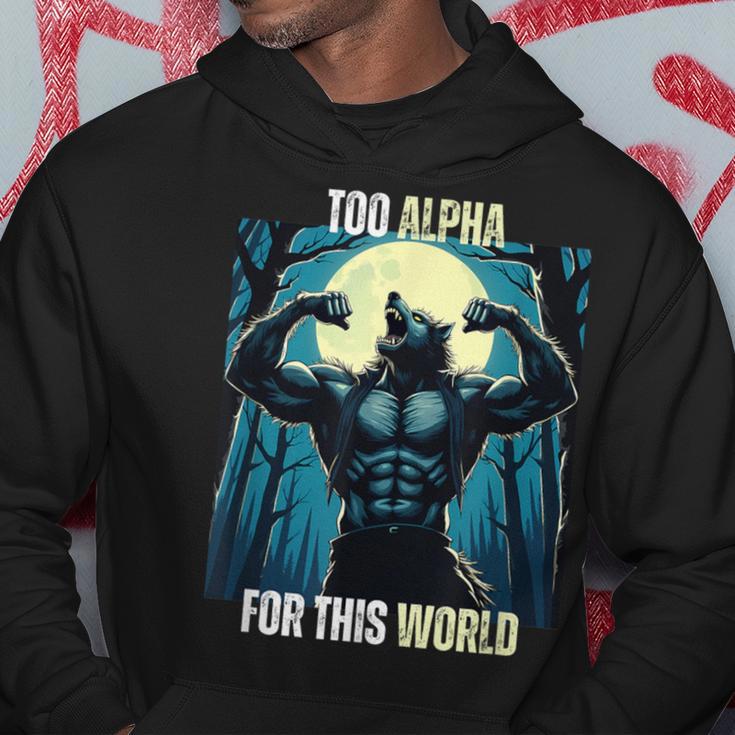 Alpha Male Wolf Grindset Sigma Male Werewolf Meme Kapuzenpullover Lustige Geschenke