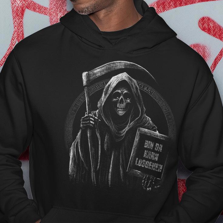 Bin Da Kann Losgehen Saying Humour Grim Reaper Kapuzenpullover Lustige Geschenke