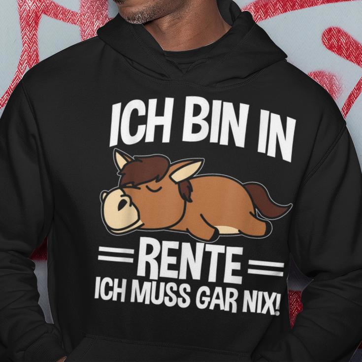 Bin In Rente Ich Muss Gar Nix Pferd Rentner Ruhestand Kapuzenpullover Lustige Geschenke