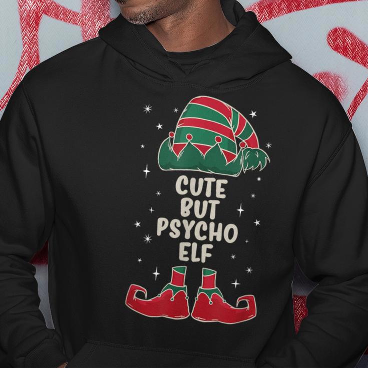 Cute But Psycho Elf Lustiges Elfenoutfit Für Elfenfans Kapuzenpullover Lustige Geschenke