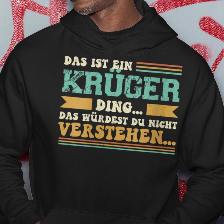 Damen Das Ist Ein Krüger Ding Spruch Für Familie Krüger Mit-Ausschnitt Kapuzenpullover Lustige Geschenke