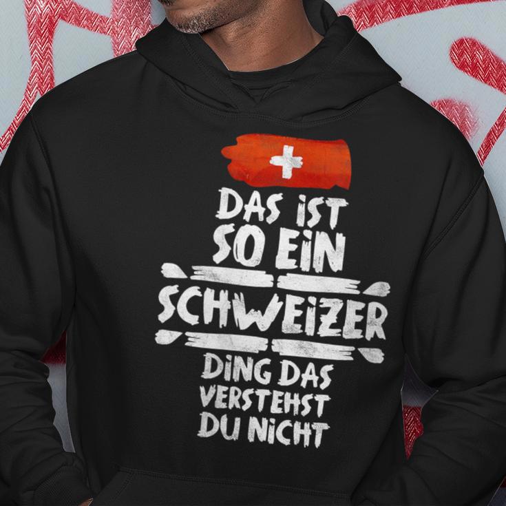 Damen Das Ist So Ein Schweizer Ding Dasersteht Du Nicht Mit-Ausschnitt Kapuzenpullover Lustige Geschenke