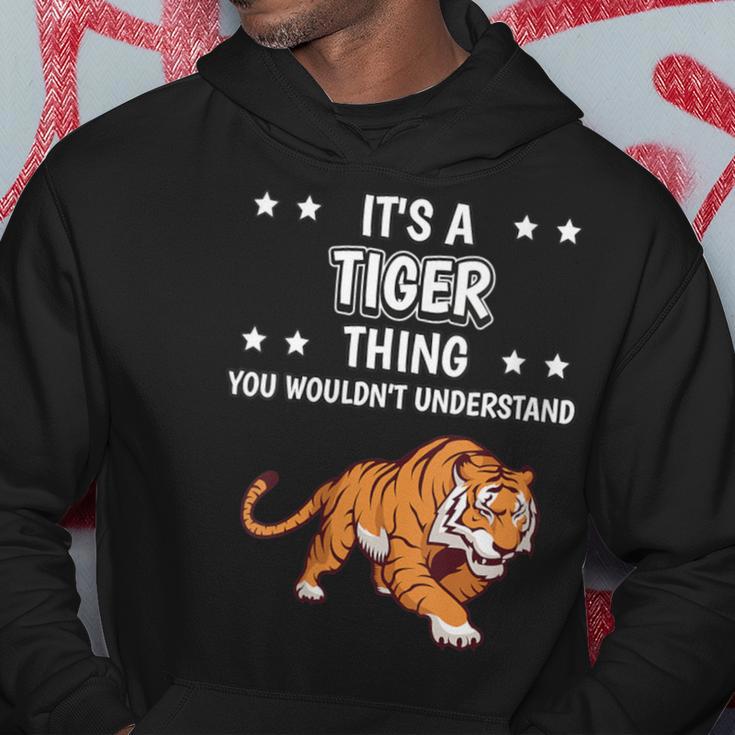 Damen Ist So Ein Tiger Ding Lustiger Spruch Tiger Mit-Ausschnitt Kapuzenpullover Lustige Geschenke