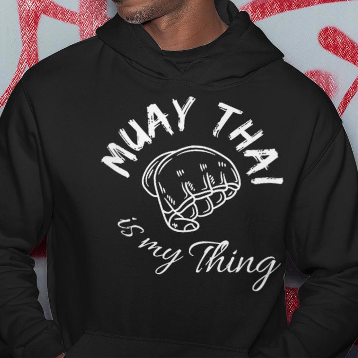 Damen Muay Thai Ist Mein Ding Mit-Ausschnitt Kapuzenpullover Lustige Geschenke