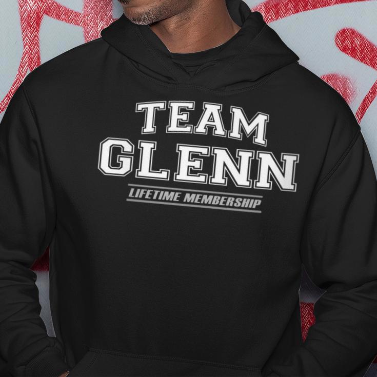 Damen Team Glenn Stolzer Familienname Nachname Geschenk Mit-Ausschnitt Kapuzenpullover Lustige Geschenke