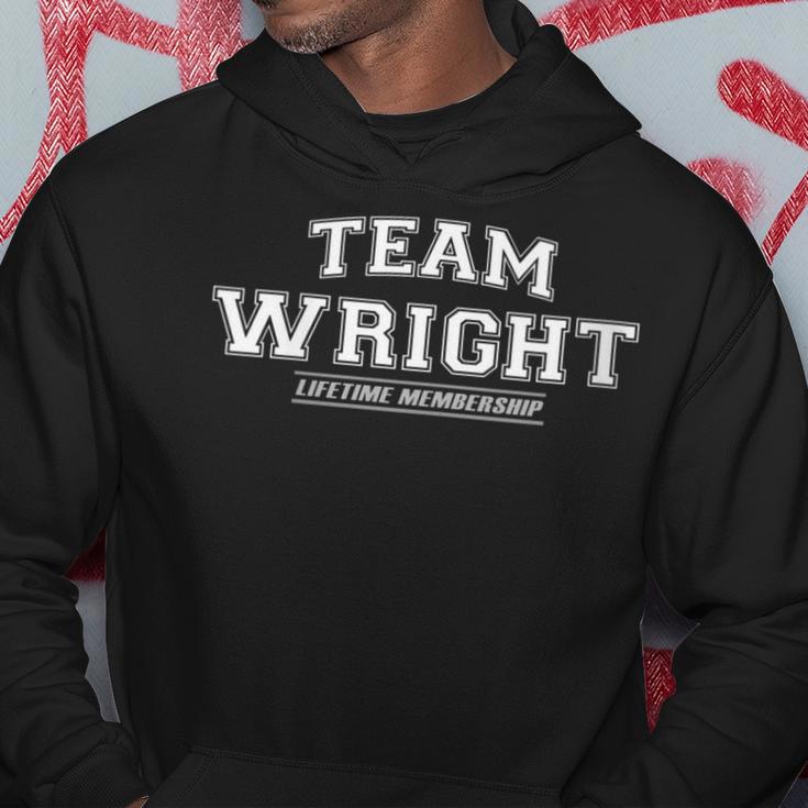 Damen Team Wright Stolzer Familienname Nachname Geschenk Mit-Ausschnitt Kapuzenpullover Lustige Geschenke