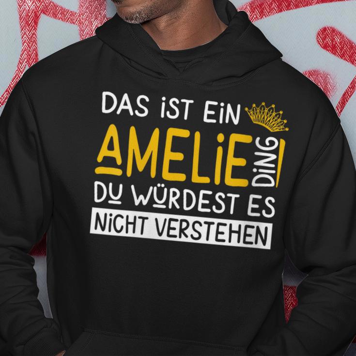 Damenorname Amelie Name Namenstag Spruch Das Ist Ein Amelie Ding Mit-Ausschnitt Kapuzenpullover Lustige Geschenke