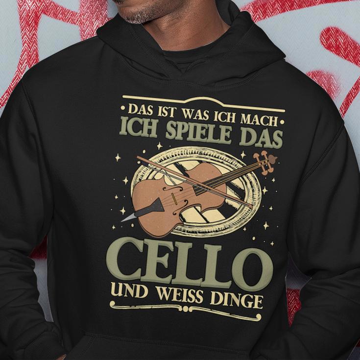 Das Ist Was Ich Mach Ich Spiel Das Cello Und Weiß Dinge Kapuzenpullover Lustige Geschenke