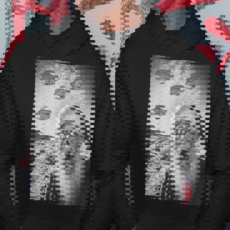 Santa Claus Selfie With Ufos Weird Christmas 2024 Hoodie Funny Gifts