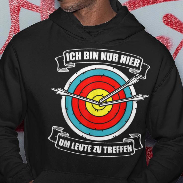 Ich Bin Nur Hier Bogenschütze Arrow Und Bogen Archery Kapuzenpullover Lustige Geschenke