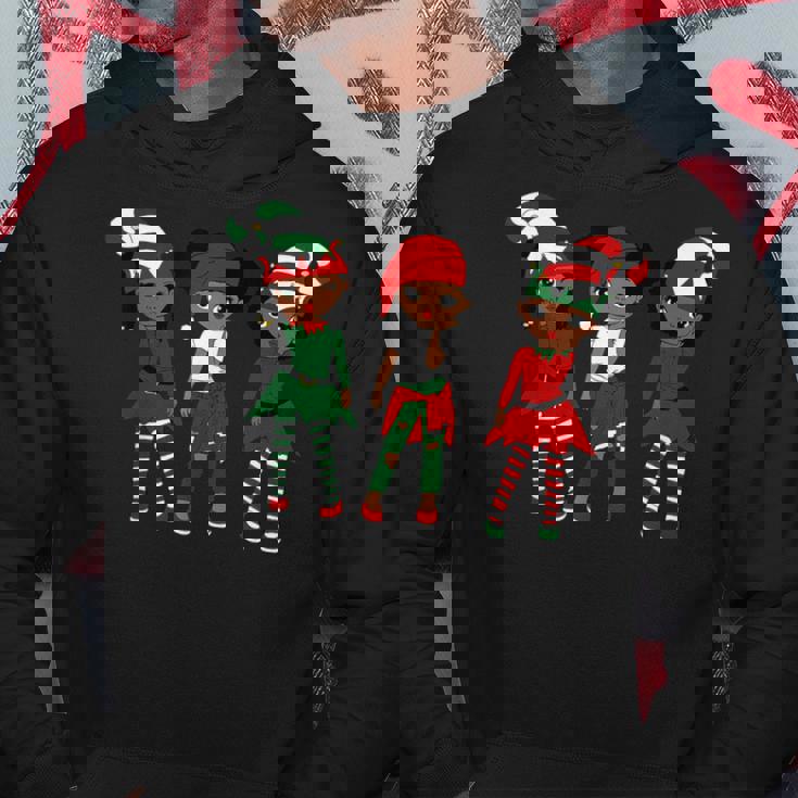 Merry Christmas Black Afro African Santa Hat Elf Melanin Kid Hoodie Personalized Gifts