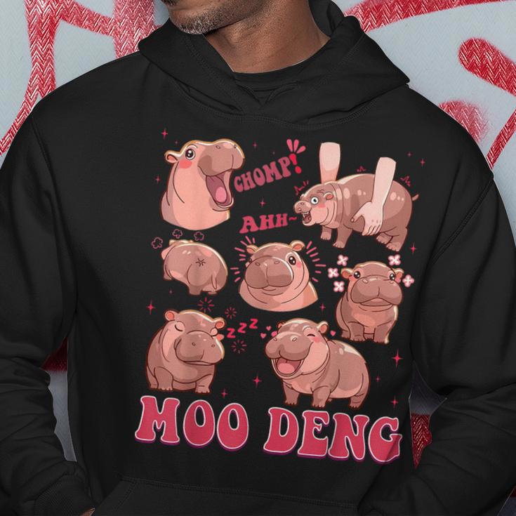 Moo Deng 2024 Moo Deng Moo Deng Cute Hippo Kapuzenpullover Lustige Geschenke