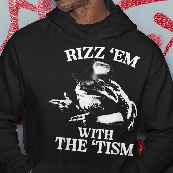 Rizz Em With The Tism Meme Frog Hoodie | Mazezy