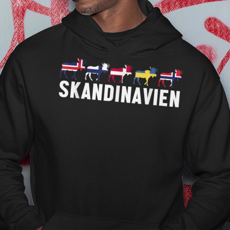 Scandinavia Sweden Norway Denmark Flags Elk Holiday Kapuzenpullover Lustige Geschenke