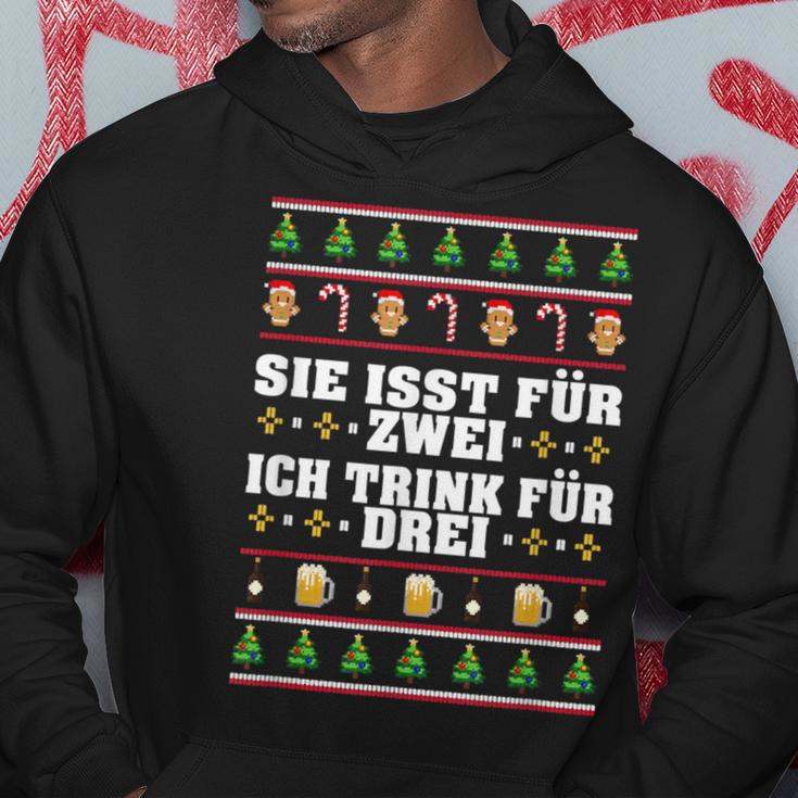 Sie Isst Für Zwei Ich Trink Drei Werdender Father S Kapuzenpullover Lustige Geschenke