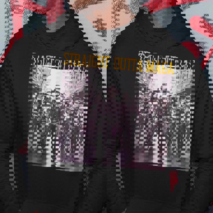 Straight Outta Maga Western Cowboy Outfit Trump 2024 Hoodie Personalized Gifts