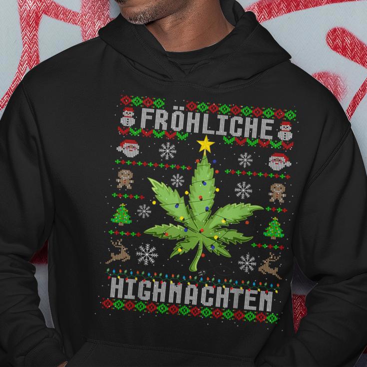 Ugly Christmas Frohe Highnachten Marihuana Weed Geschenk Kapuzenpullover Lustige Geschenke