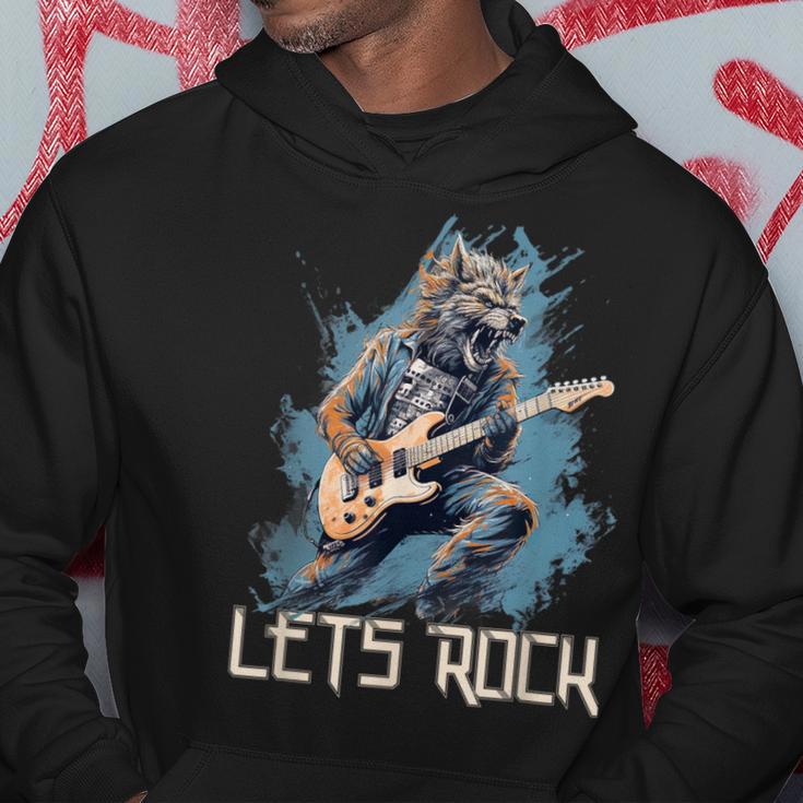 Werewolf Rocker Rockt Die Bühne Mit Seiner Gitarre Kapuzenpullover Lustige Geschenke