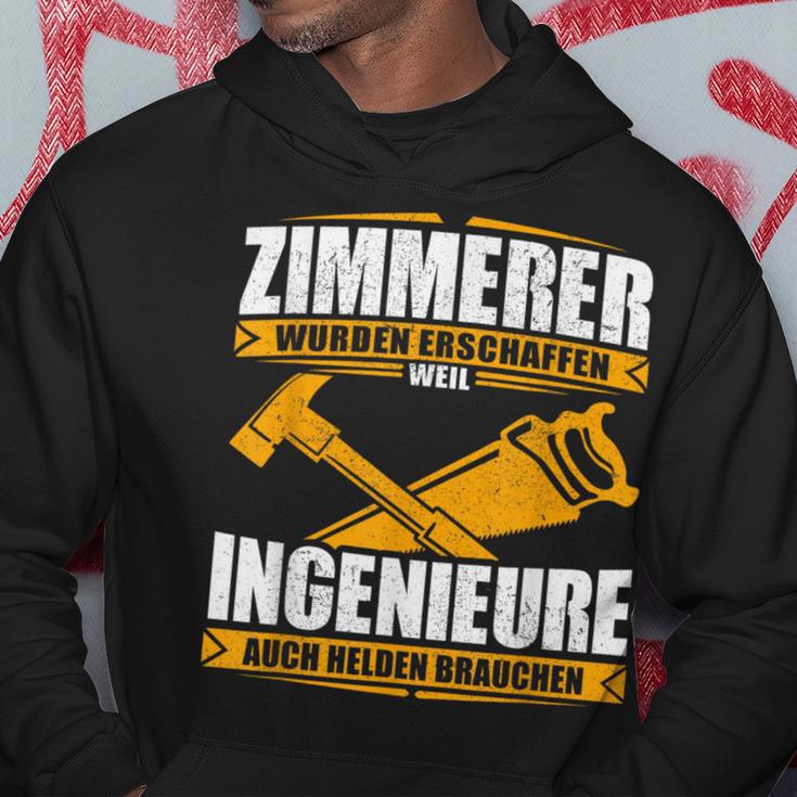 Zimmermann With Zimmermann Text Zimmererer Weil Ingenieure Auch Helden Brauchen Kapuzenpullover Lustige Geschenke