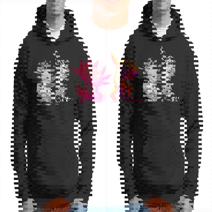 Cute Kawaii Leopard Gecko Dabbing Axolotl Friends Boys Hoodie