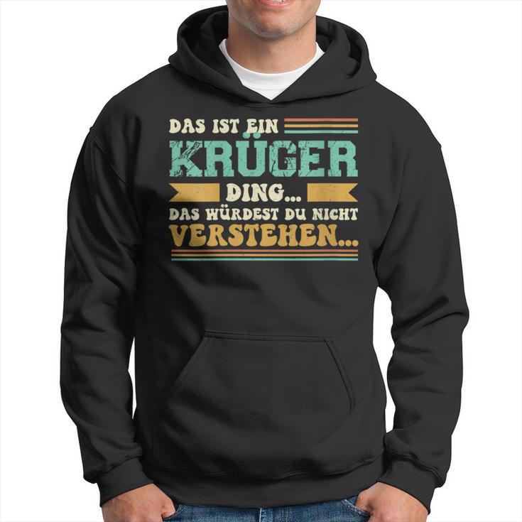 Damen Das Ist Ein Krüger Ding Spruch Für Familie Krüger Mit-Ausschnitt Kapuzenpullover