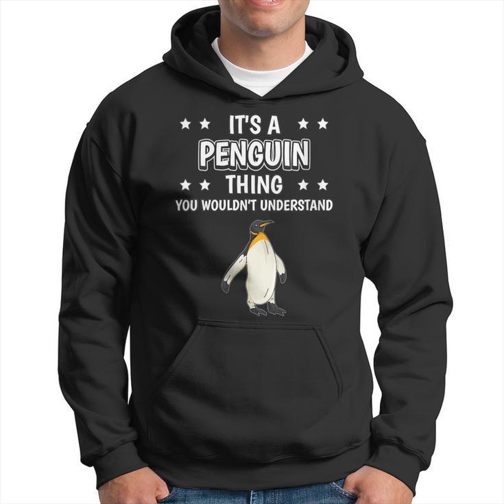 Damen Ist So Ein Pinguin Ding Lustiger Spruch Pinguine Mit-Ausschnitt Kapuzenpullover