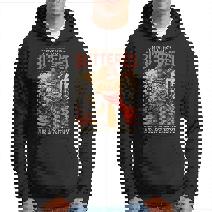 Meowdy You've Just Buttered Your Last Biscuit Cowboy Cat Hoodie