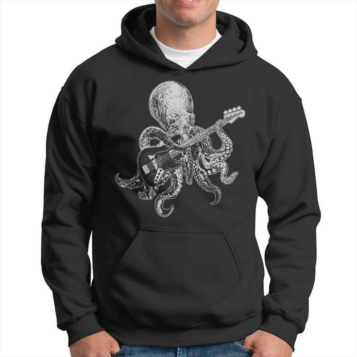 Octopus Playing Bass Guitar For Dad Octopus Lover Hoodie