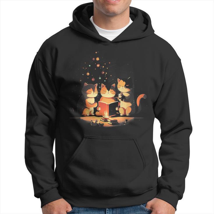 Weihnachtskatze Katze Süßer Hut Kunst Illustration Kapuzenpullover