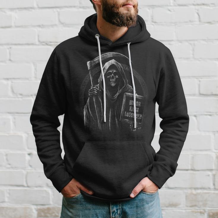 Bin Da Kann Losgehen Saying Humour Grim Reaper Kapuzenpullover Geschenke für Ihn