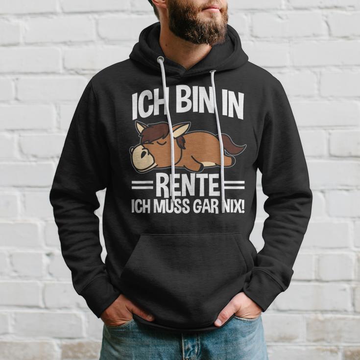 Bin In Rente Ich Muss Gar Nix Pferd Rentner Ruhestand Kapuzenpullover Geschenke für Ihn