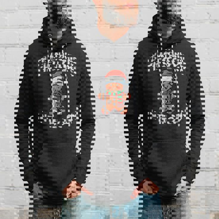 Christmas Pregnancy Man Behind Cookie Oven Xmas Husband Men Hoodie Gifts for Him