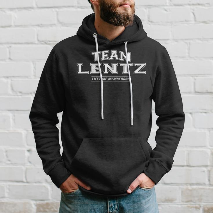 Damen Team Lentz Stolzer Familienname Nachname Geschenk Mit-Ausschnitt Kapuzenpullover Geschenke für Ihn