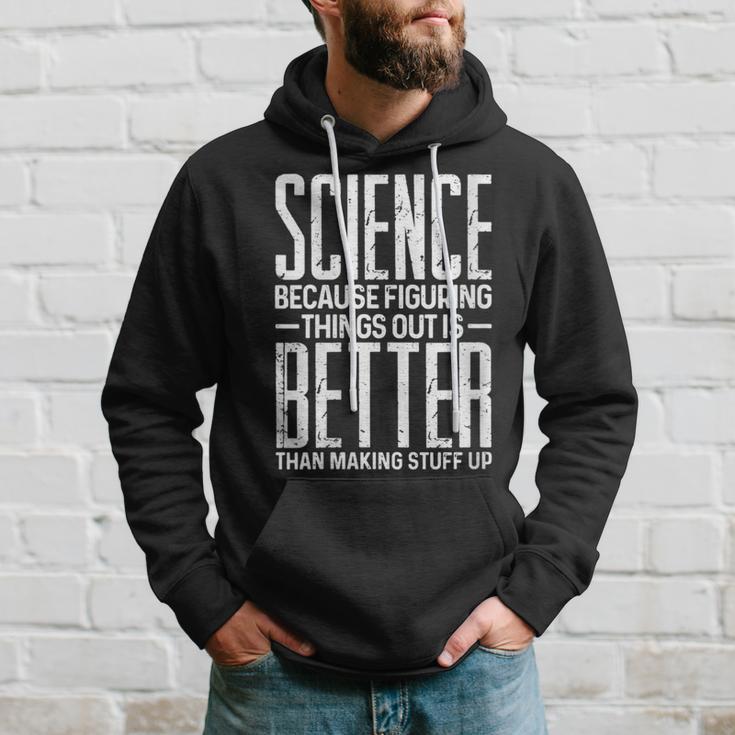 Damen Wissenschaft Weil Es Besser Ist Dinge Zu Finden Als Dinge Zu Erfinden Mit-Ausschnitt Kapuzenpullover Geschenke für Ihn