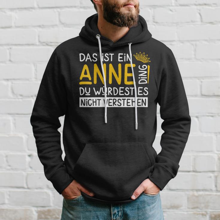 Damenorname Anne Name Namenstag Spruch Das Ist Ein Anne Ding Mit-Ausschnitt Kapuzenpullover Geschenke für Ihn