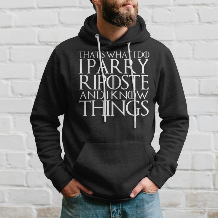 Das Ist Was Ich Mache Ich Pariere Riposte Und Ich Weiss Dinge Kapuzenpullover Geschenke für Ihn