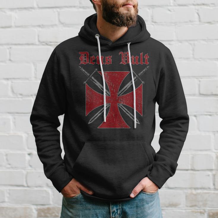 Deusult Helmet Templar Order Templar Holy Cross Kapuzenpullover Geschenke für Ihn