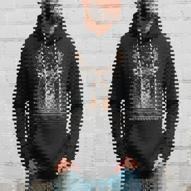 Christmas Reindeer With Sunglasses Ugly Christmas Hoodie Gifts for Him